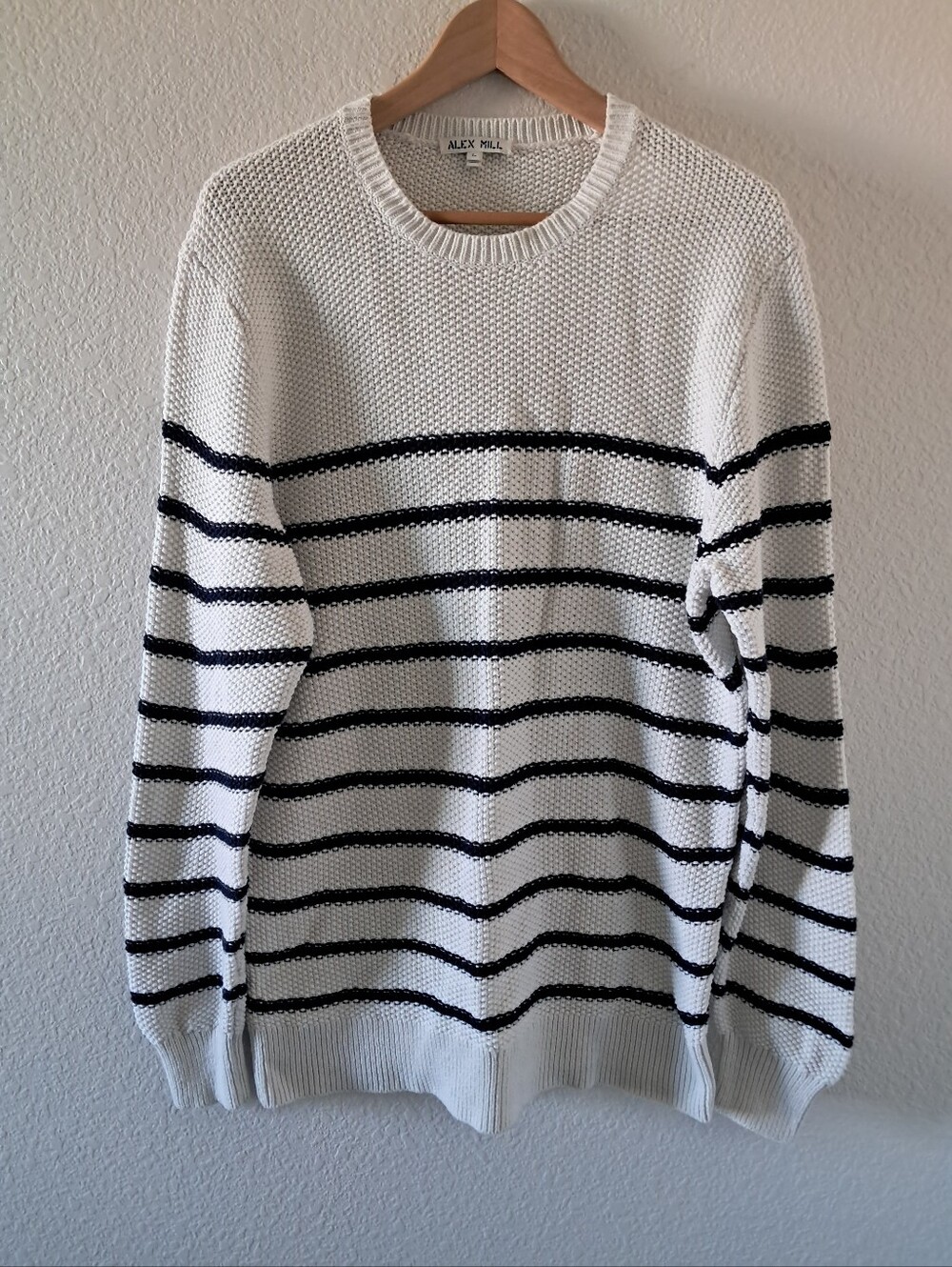 Alex Mill Striped Sweater Men's Size Large Fisherman Chunky Knit Nautical